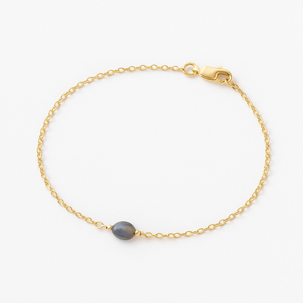 Dainty Labradorite Anklet – 14k Gold Filled or Sterling Silver