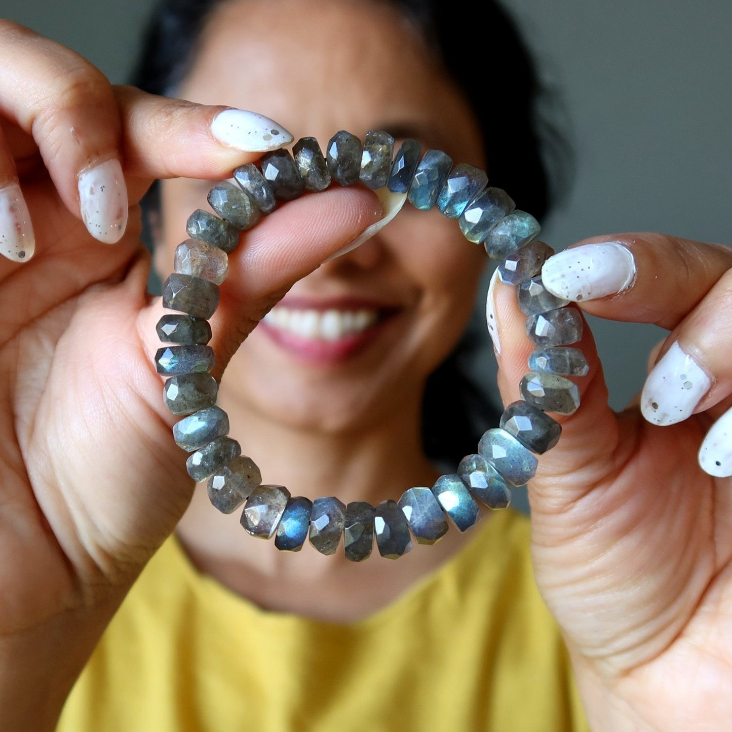 Labradorite Bracelet My Rainbow Faceted Rondelle