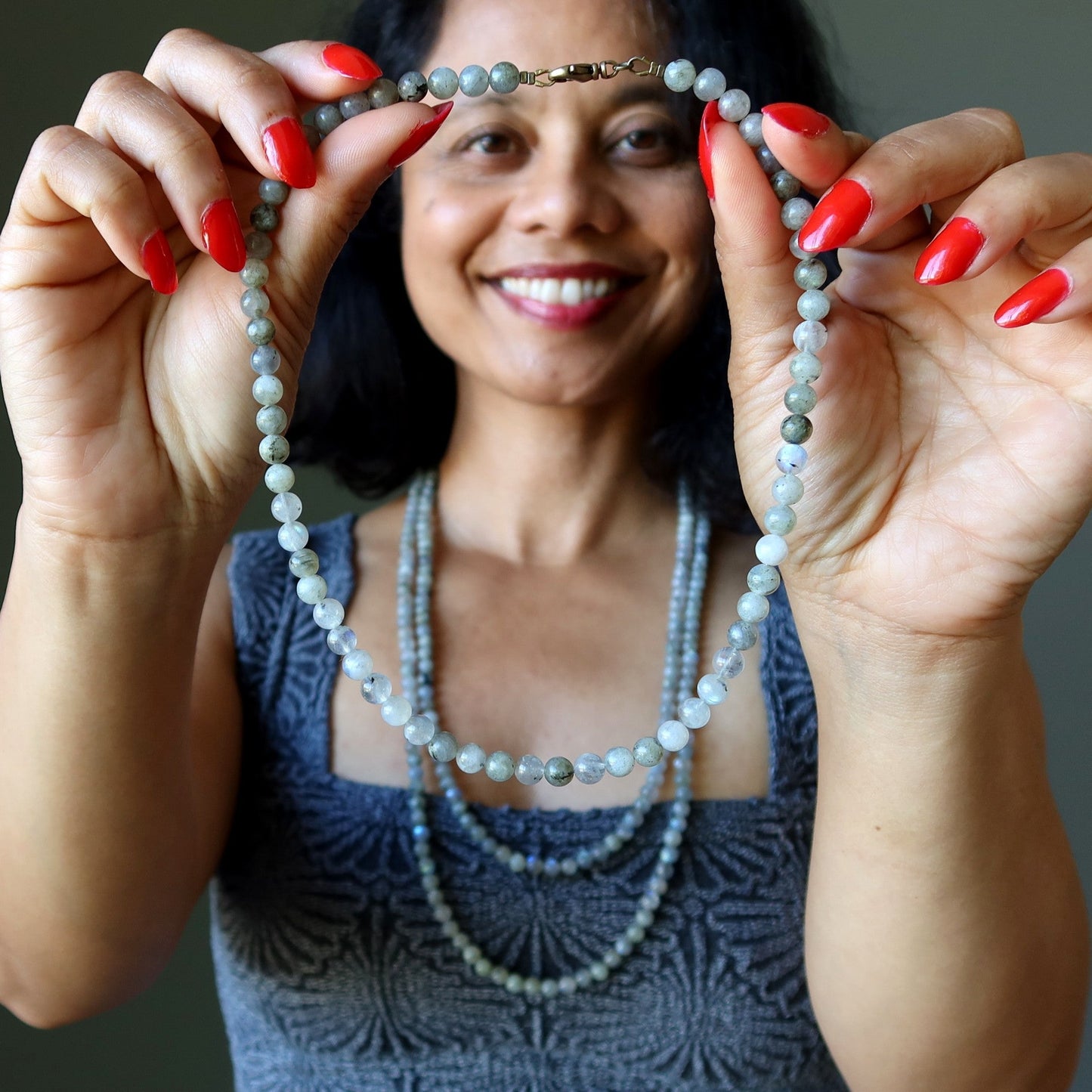 Labradorite Necklace Rainbow God Zeus Lightning