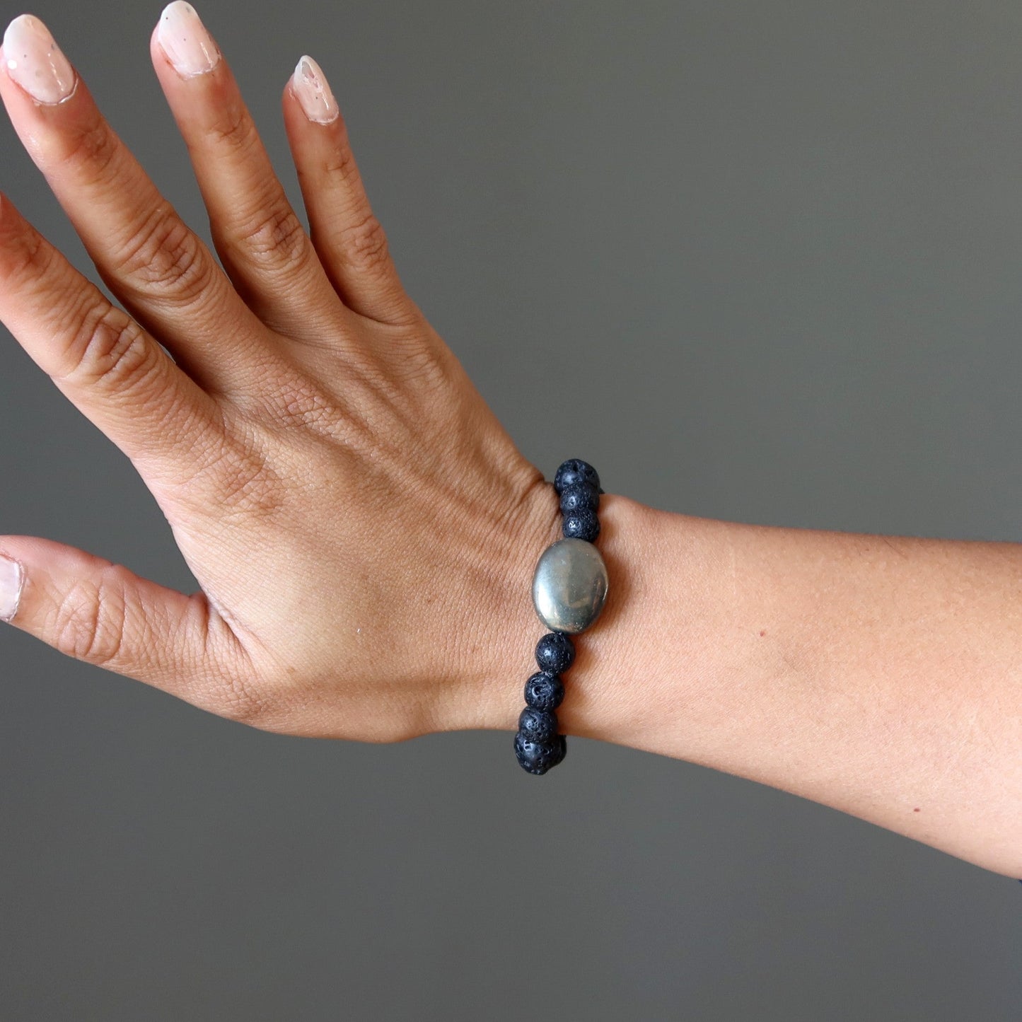 Lava Bracelet Pyrite Black Mine Gold Digger's Delight