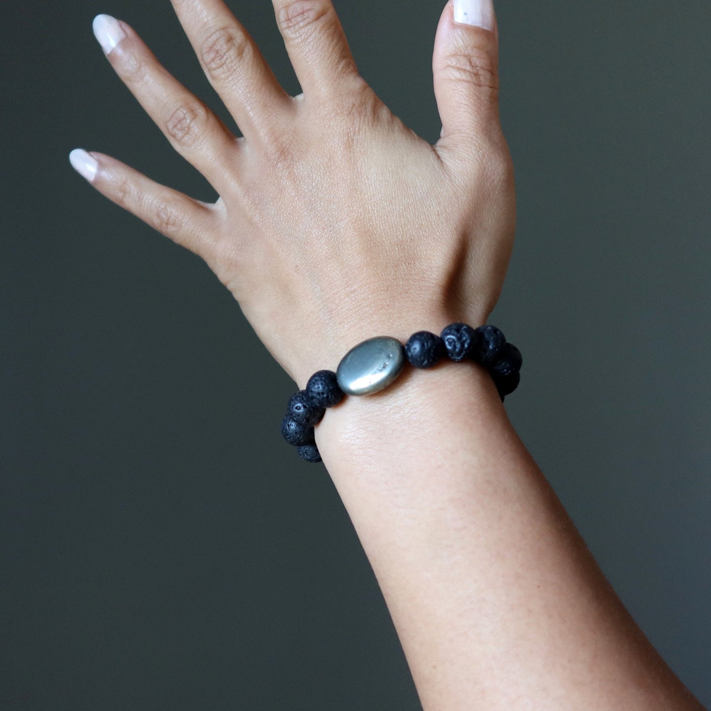 Lava Bracelet Pyrite Black Mine Gold Digger's Delight