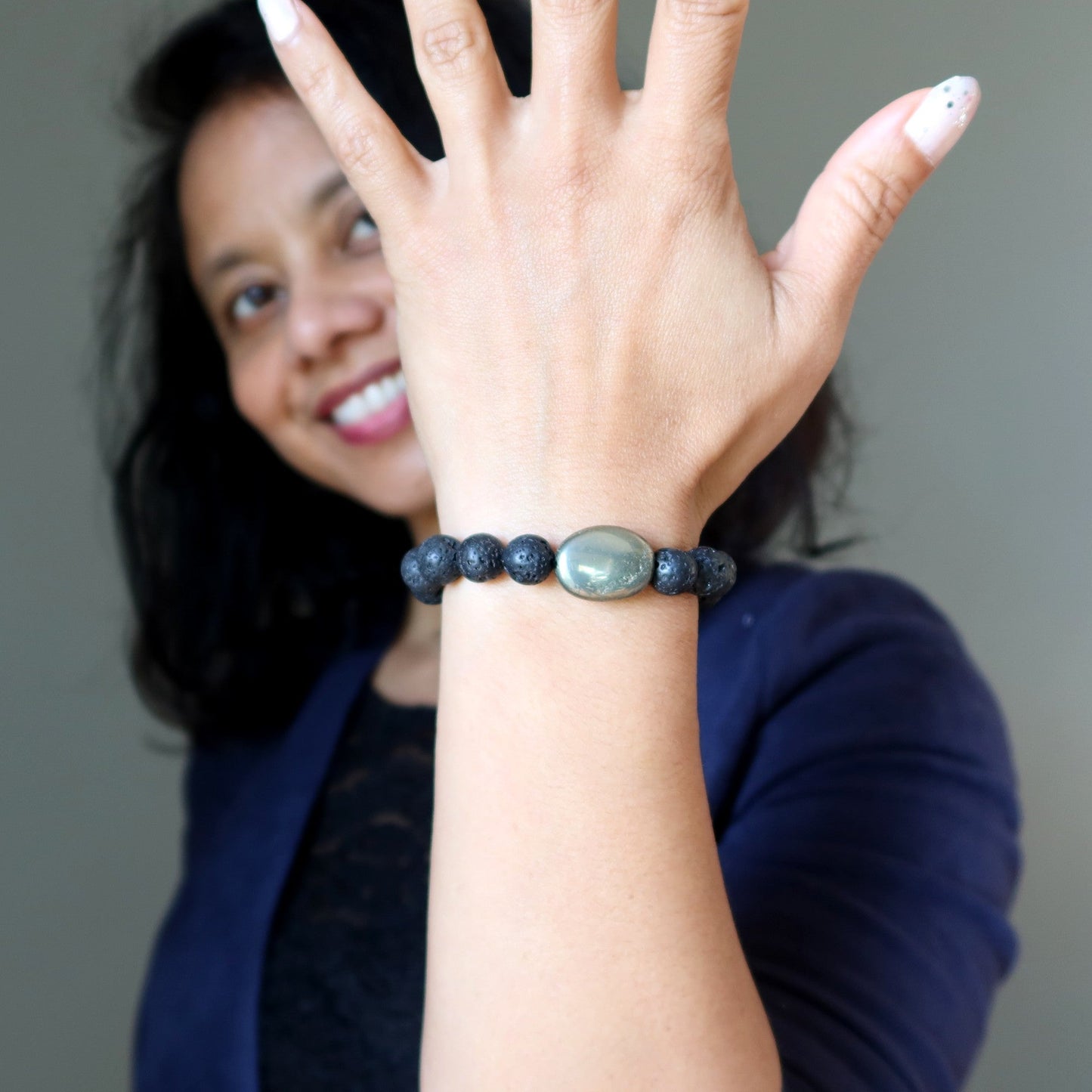 Lava Bracelet Pyrite Black Mine Gold Digger's Delight