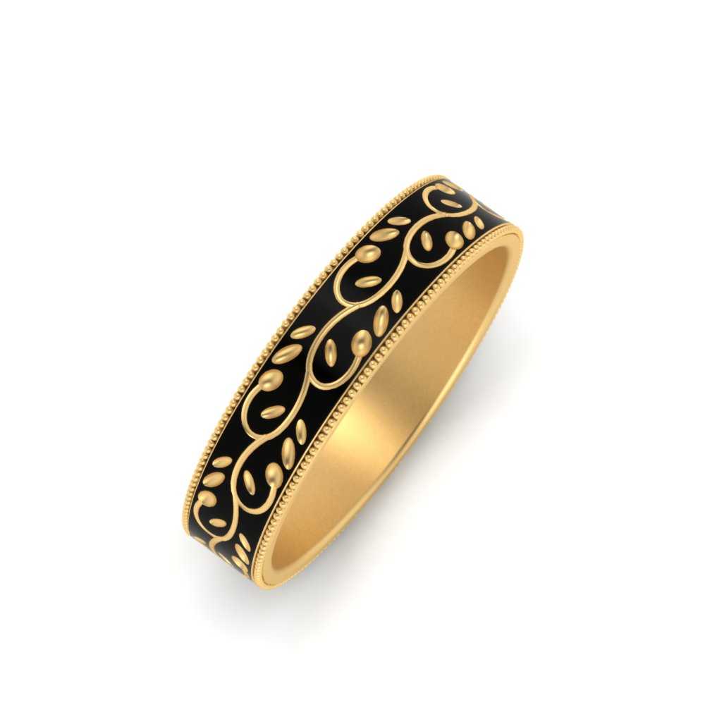 Leaf Enamel Promise Ring For Men