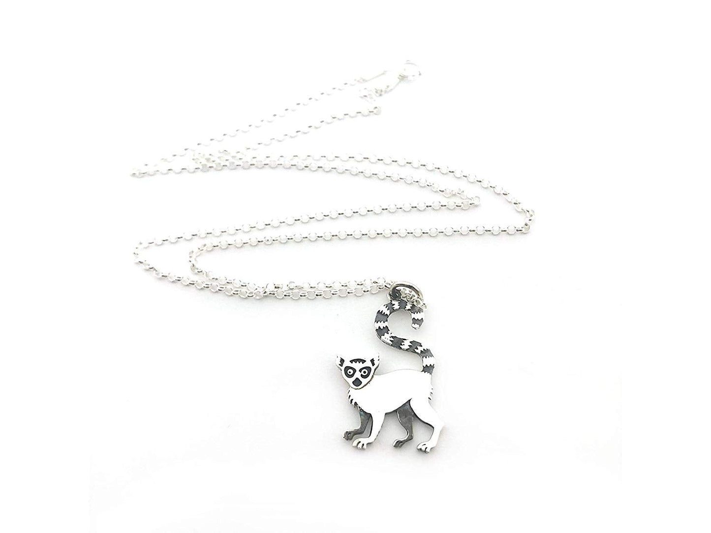 Lemur Charm Necklace - Sterling Silver Jewelry