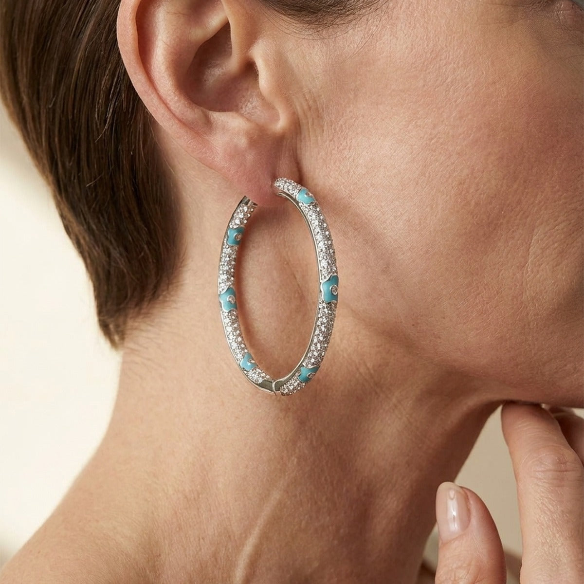 Pave Hoop Earrings