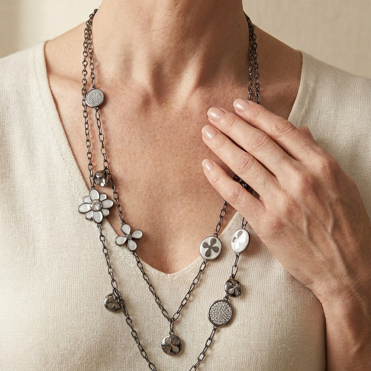 Beautiful Blossom Multi Chain Necklace