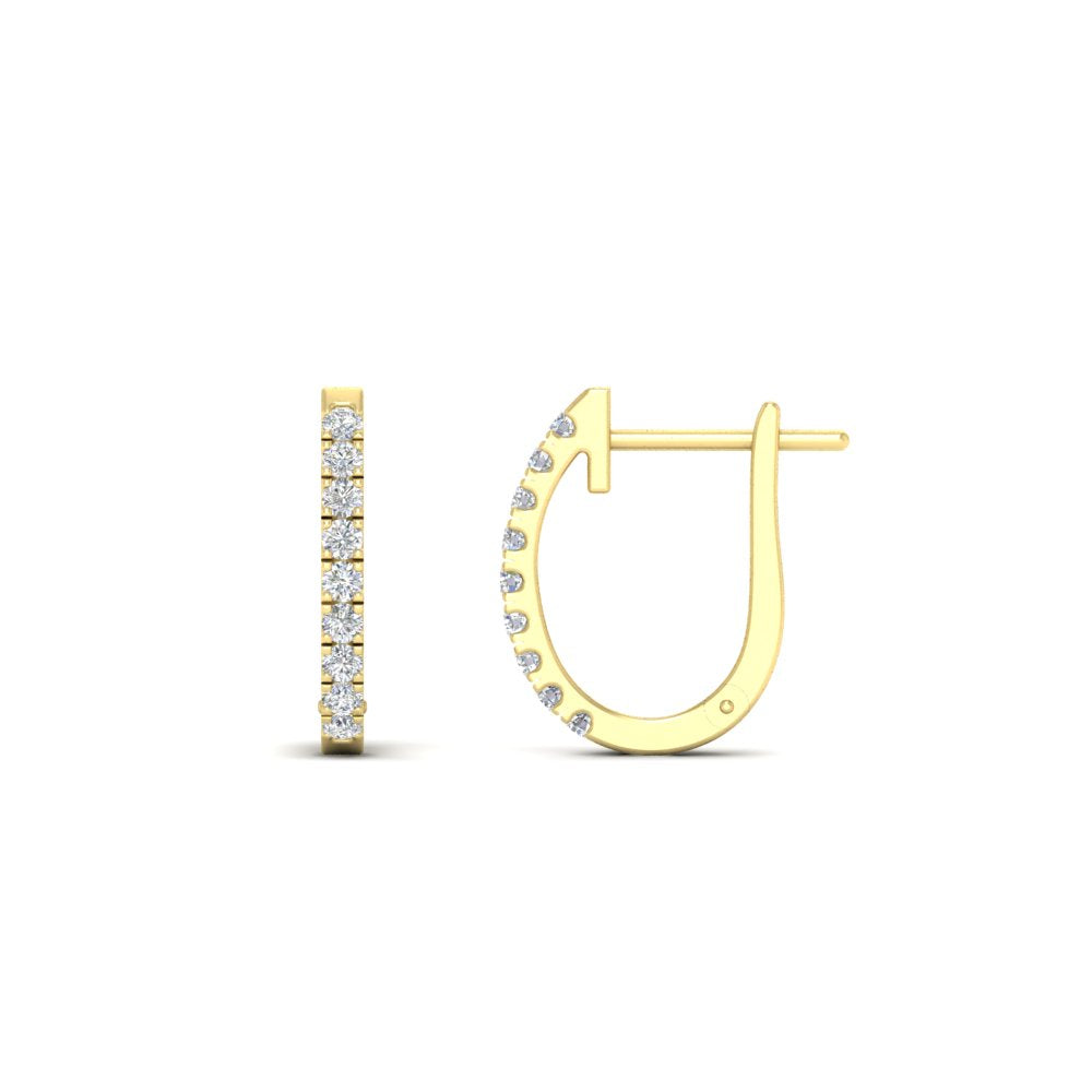 Round Cut 0.25 Ct Diamond Hoop Earrings