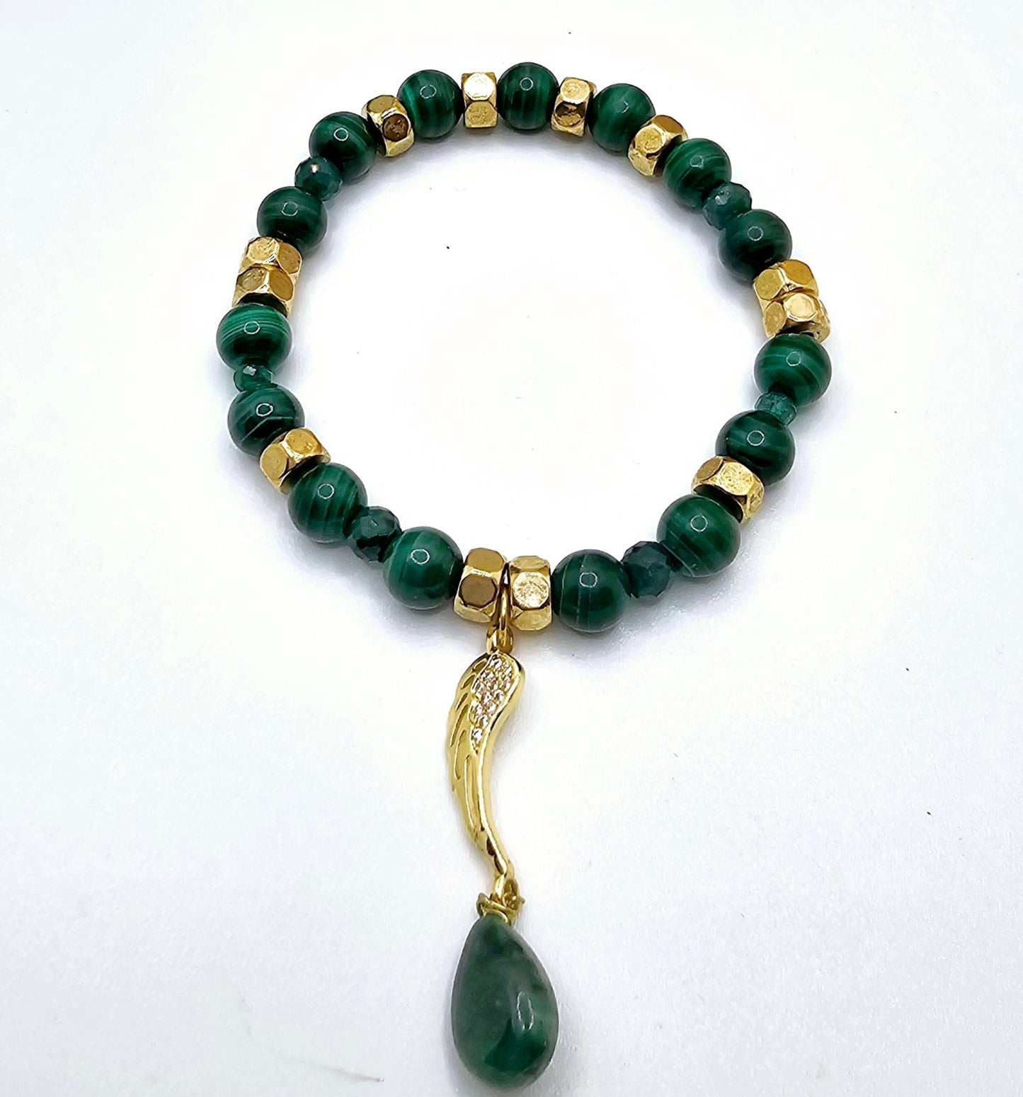 Malachite and Emerald Bracelet