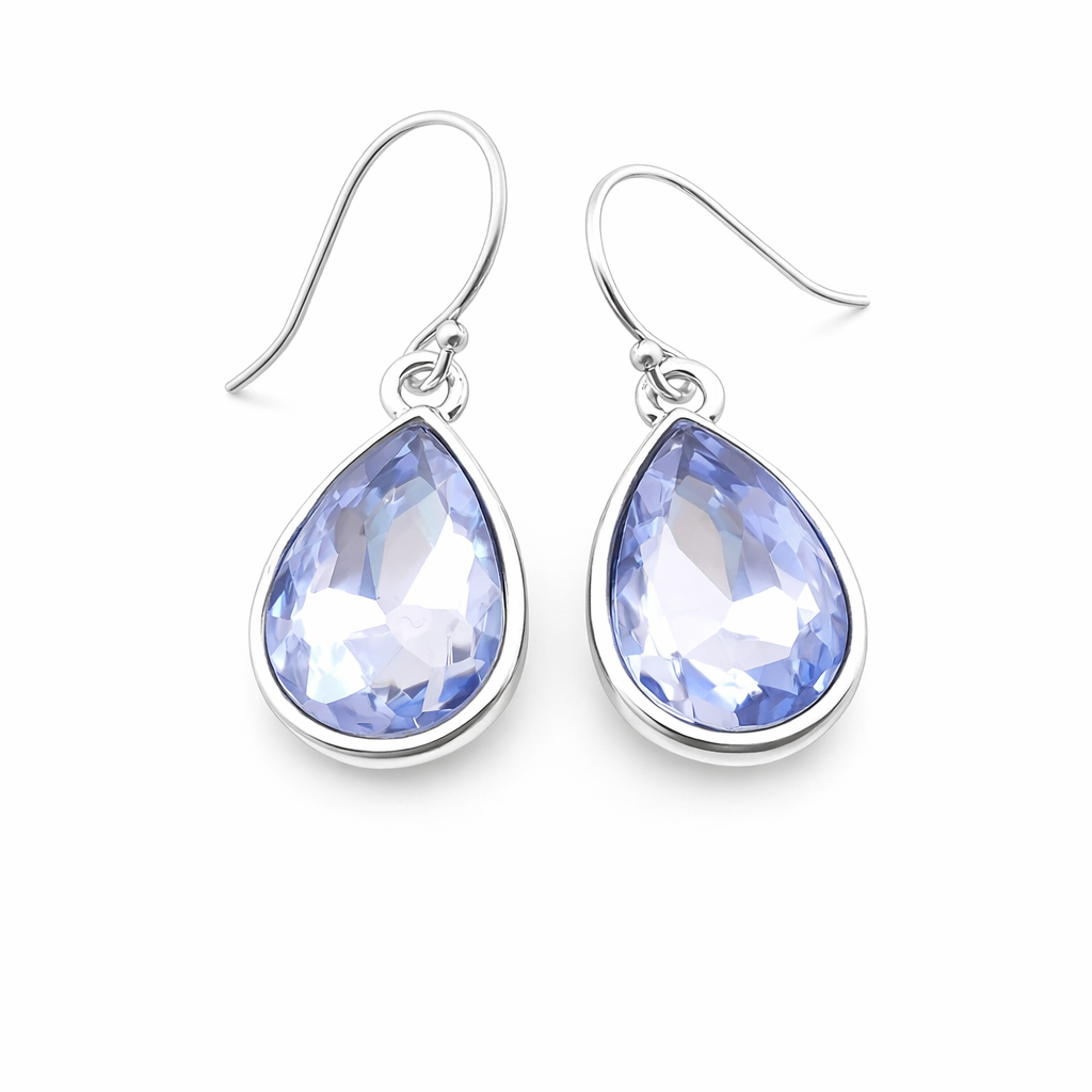 March Birthstone Earrings - Sterling Silver