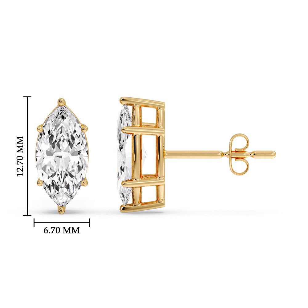 Marquise Diamond 6 Prong Stud Earrings