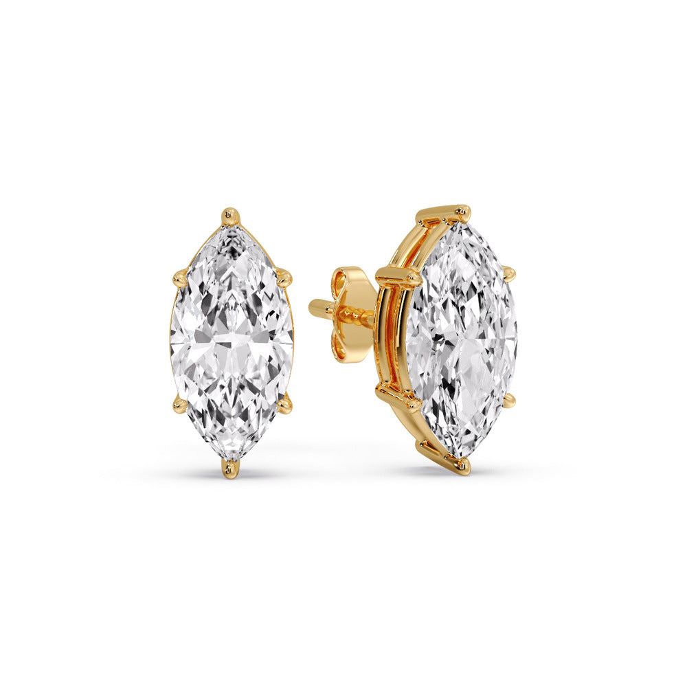 Marquise Diamond 6 Prong Stud Earrings