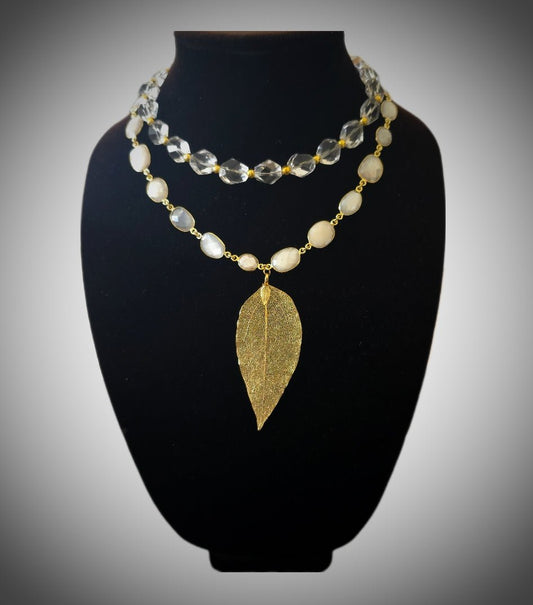 "Master Healer"| Clear Quartz and Moonstone Layered Necklace