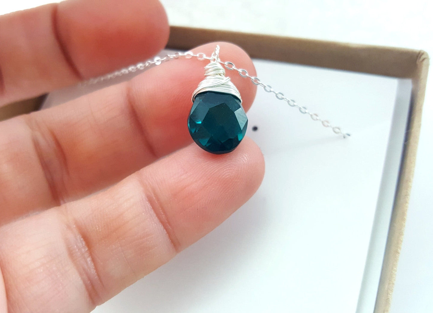 May Birthstone - Sterling Silver Necklace