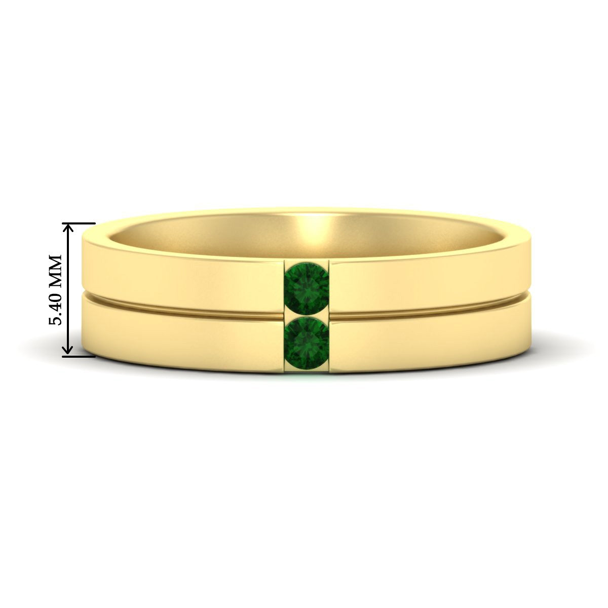 Mens 2 Stone Band