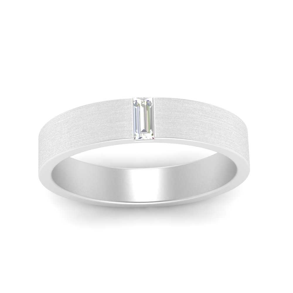 Mens Baguette Diamond Wedding Ring