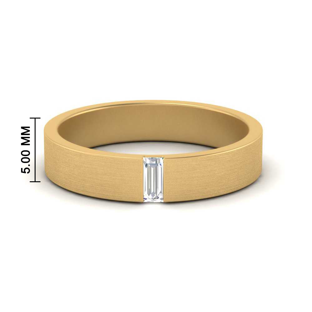Mens Baguette Diamond Wedding Ring