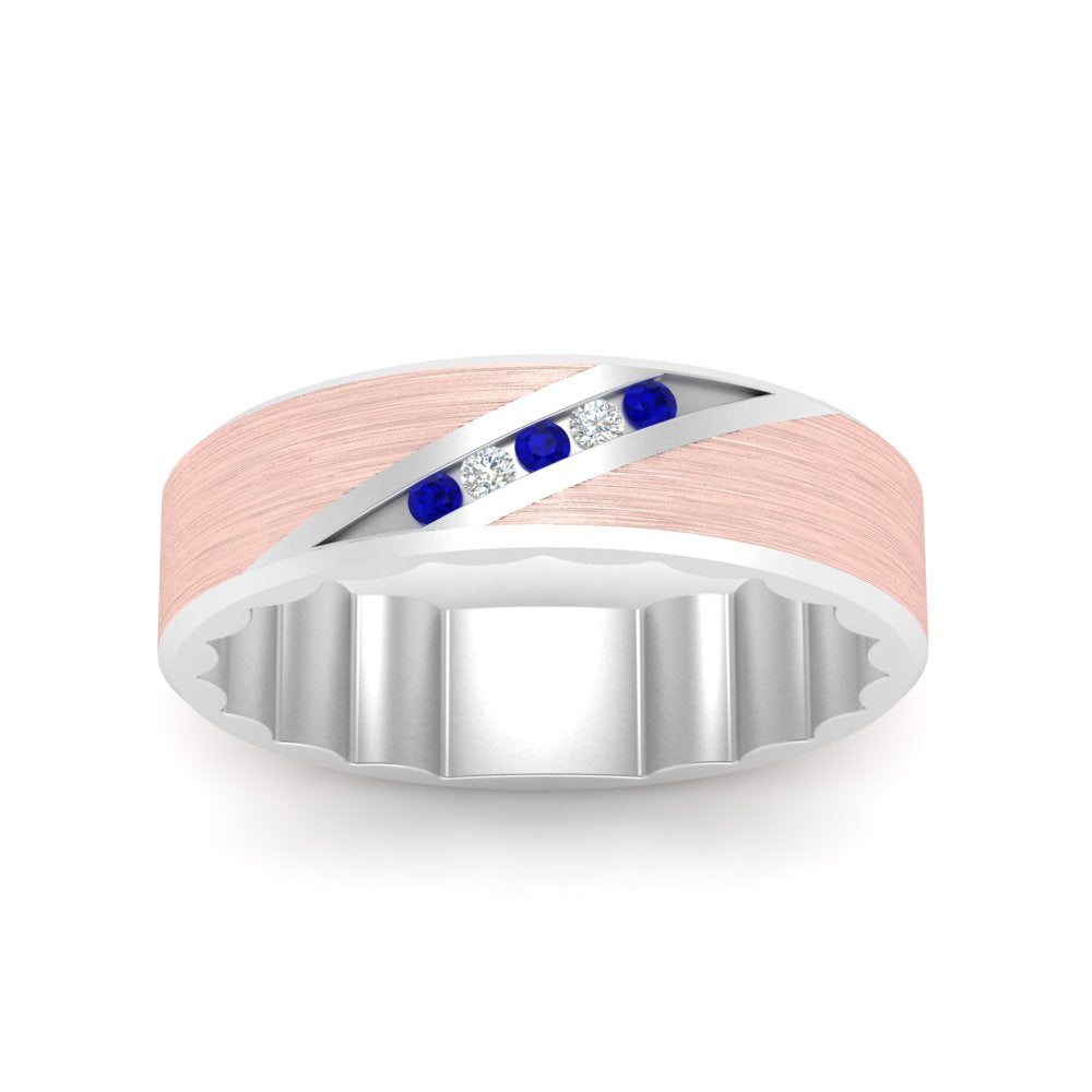 Brush Finish 2 Tone Promise Ring