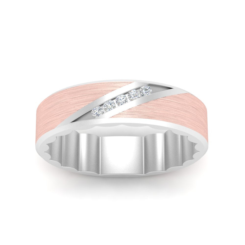 Brush Finish 2 Tone Promise Ring