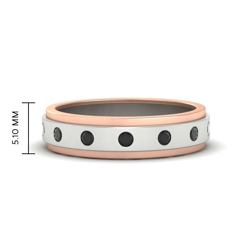 Mens Two Tone Bezel Stone Wedding Ring