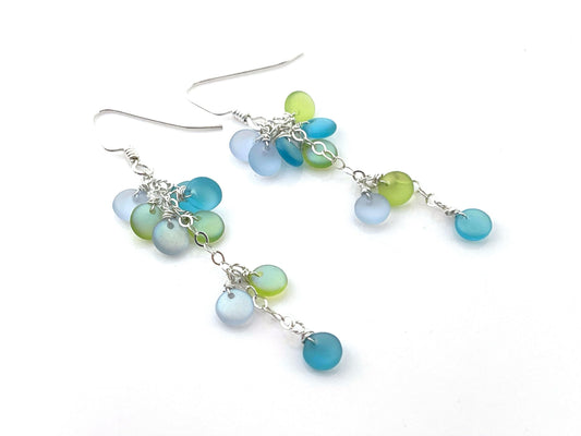 Mermaid Scale Sea Glass Earrings