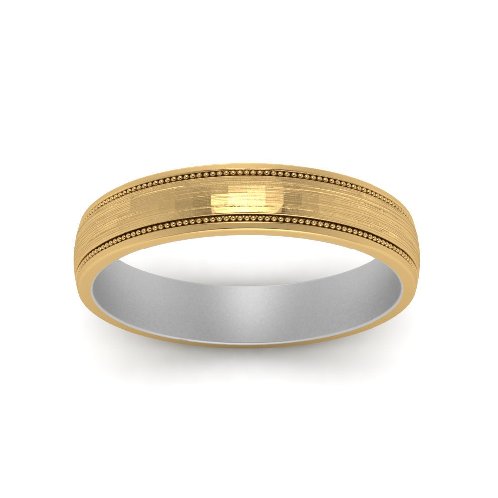 Milgrain 2 Tone Wedding Band