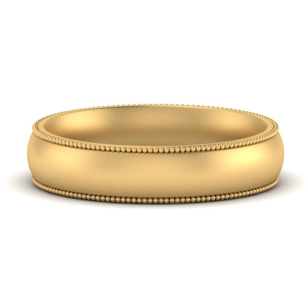 4 mm Milgrain Comfort Fit Mens Wedding Band