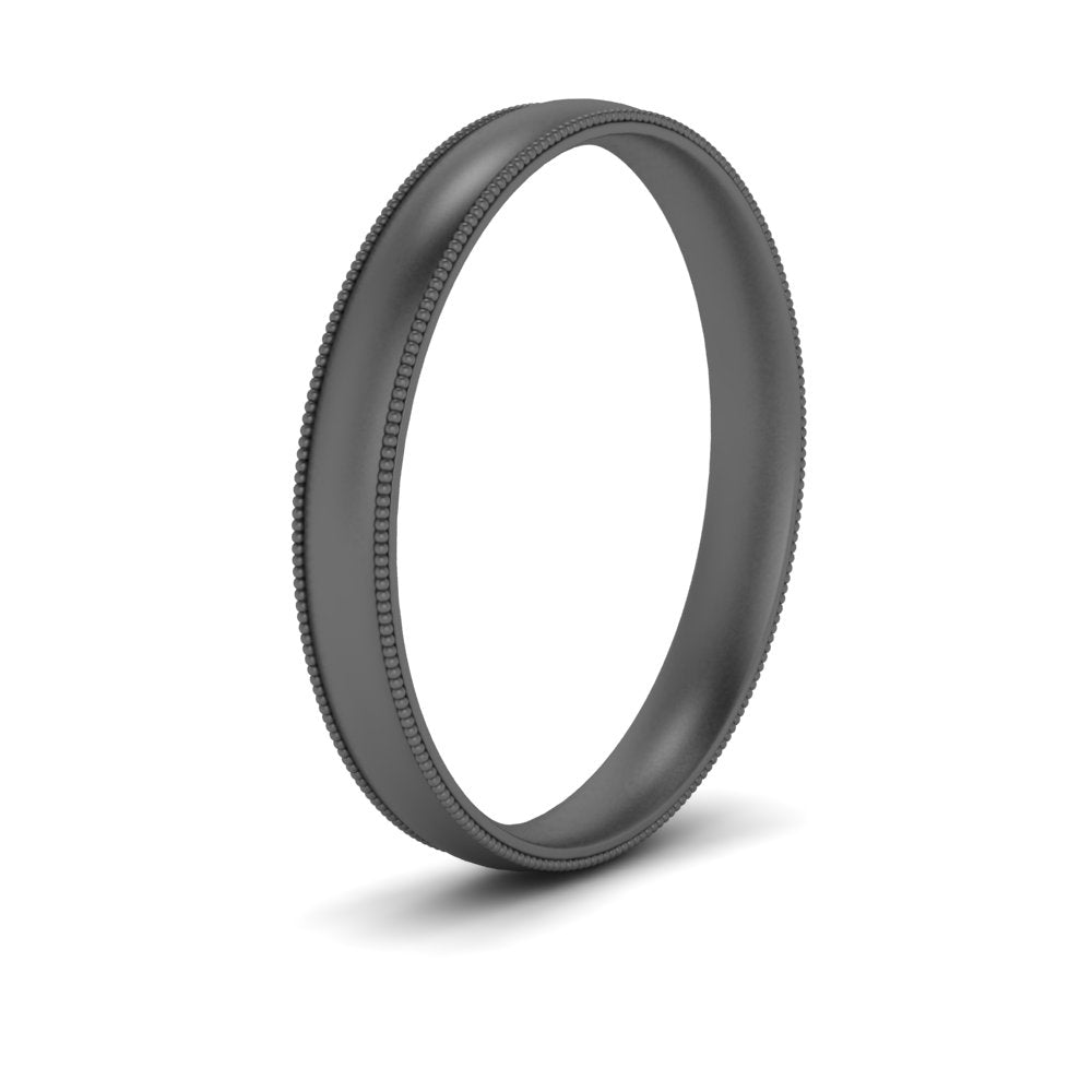 4 mm Milgrain Comfort Fit Mens Wedding Band