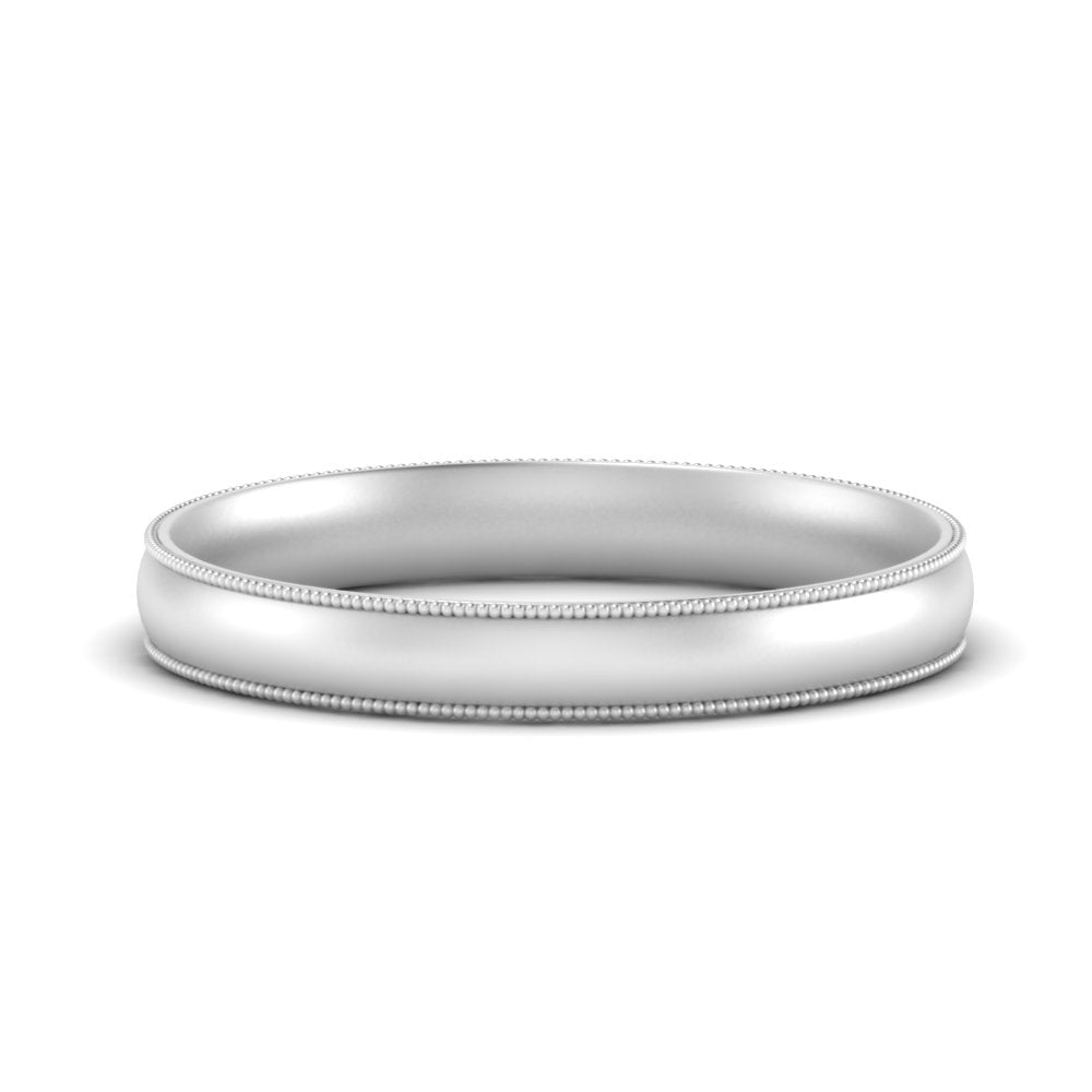 4 mm Milgrain Comfort Fit Mens Wedding Band