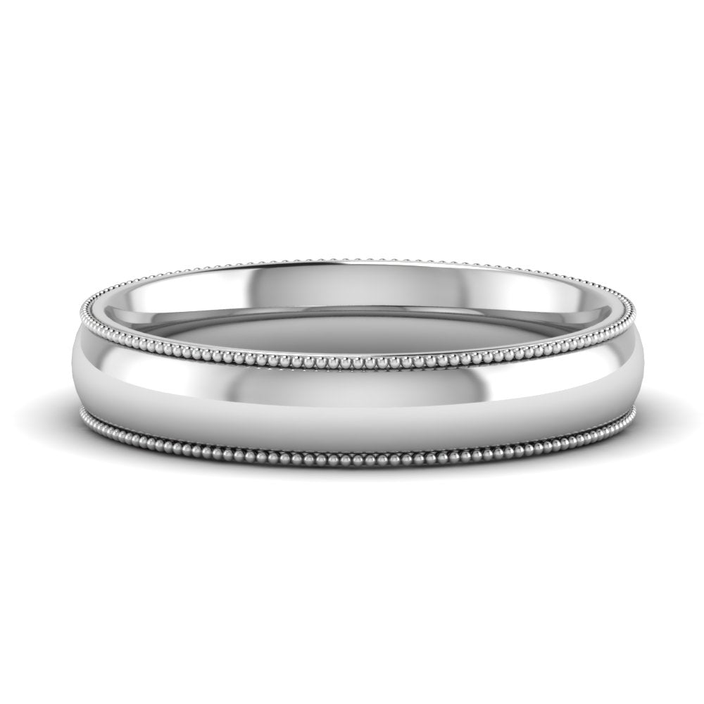 4 mm Comfort Fit Wedding Band Milgrain Edge