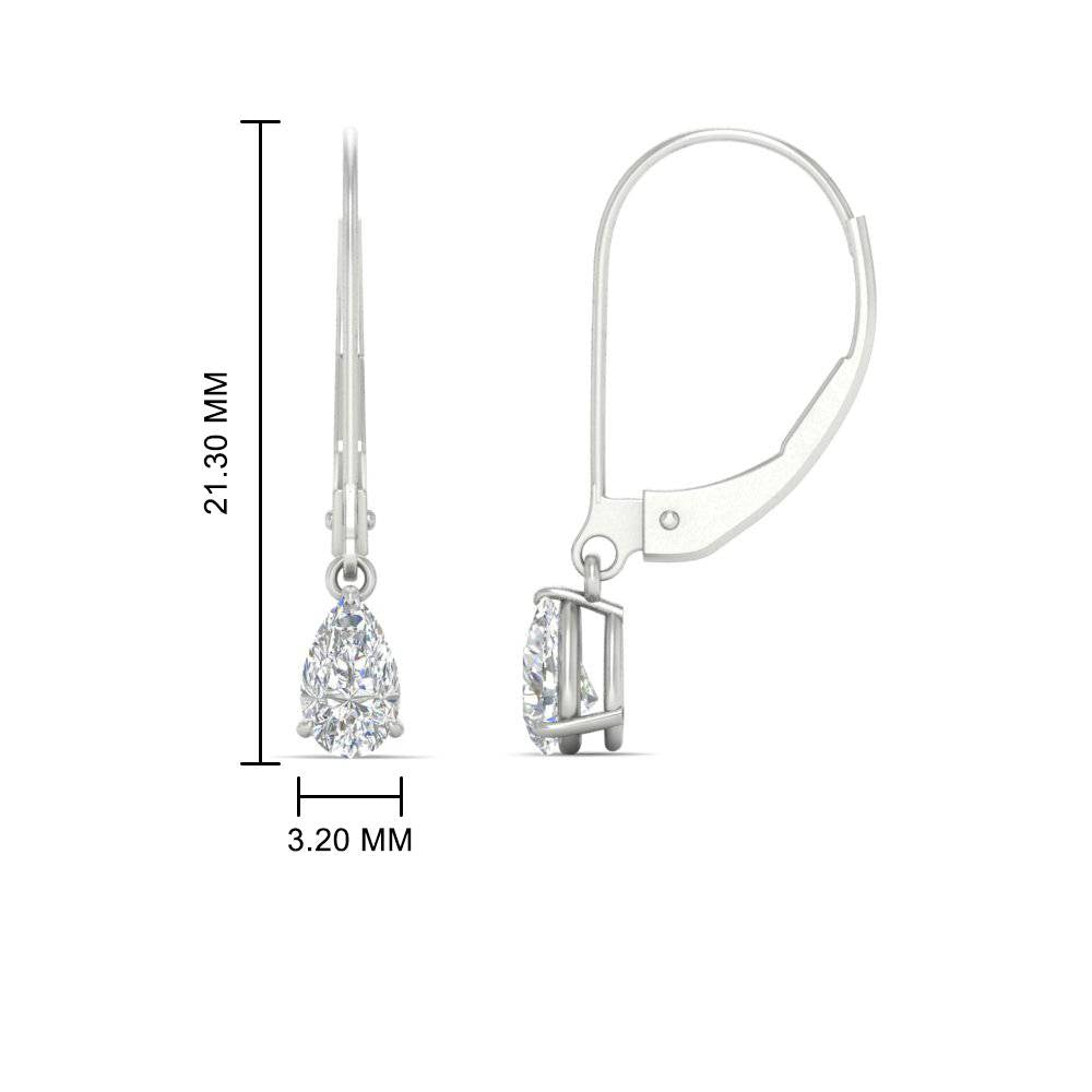Minimalist Pear Drop Lever Back Earrings