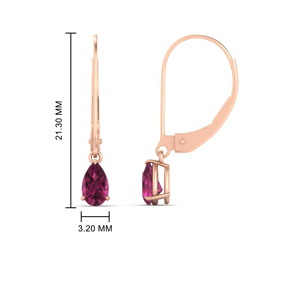 Minimalist Pear Drop Lever Back Earrings