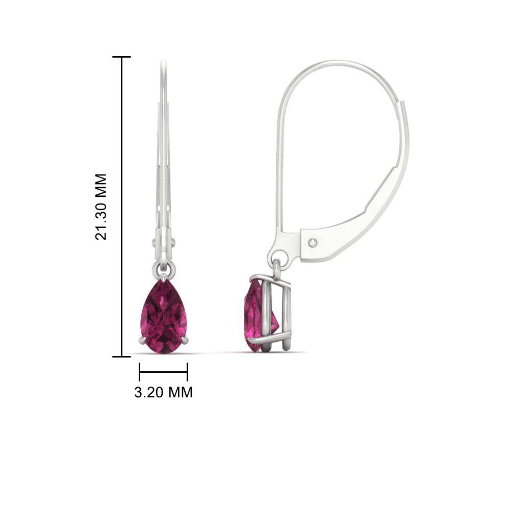Minimalist Pear Drop Lever Back Earrings
