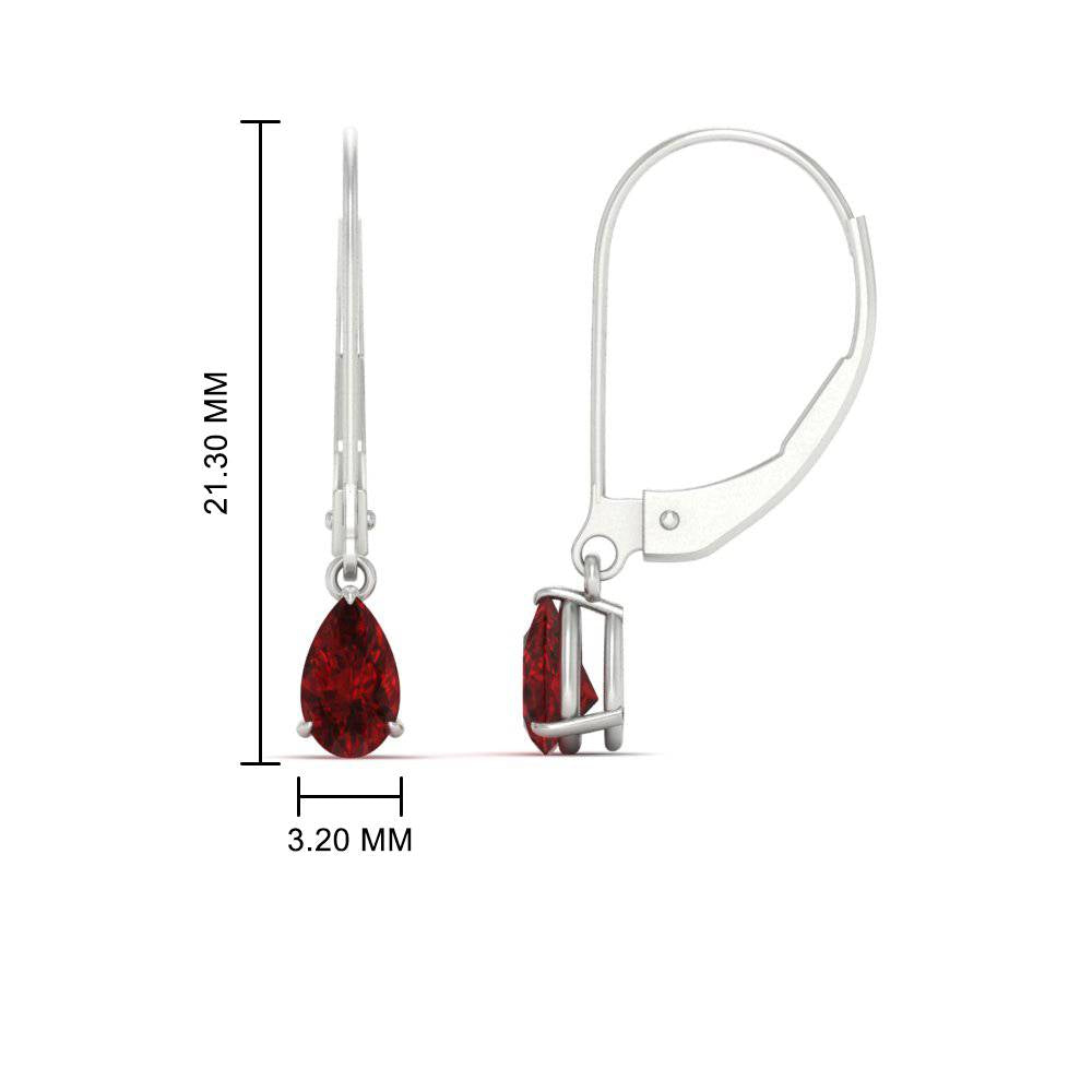 Minimalist Pear Drop Lever Back Earrings