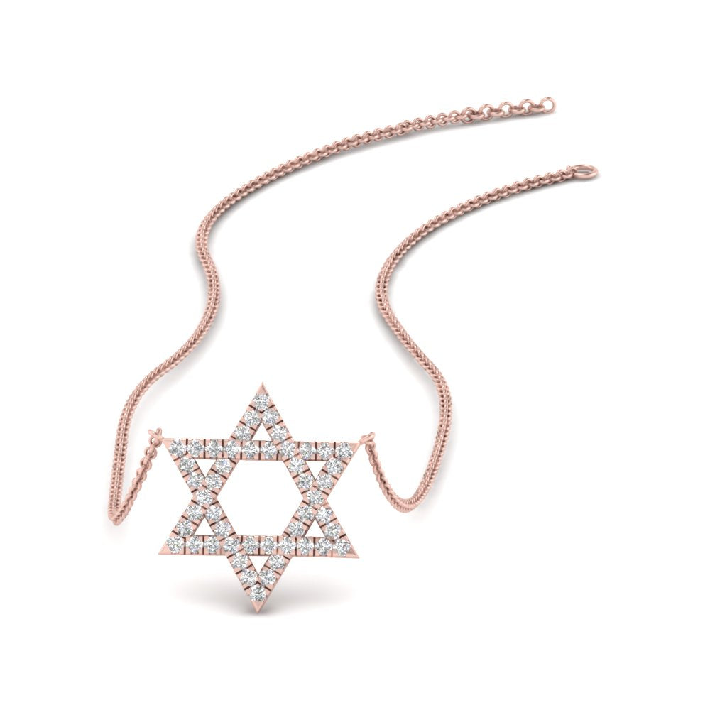 Star Of David Delicate Diamond Pendant