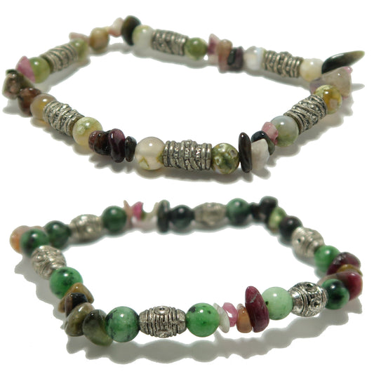 Fun Bracelet Set Eclectic Medley of Gemstones