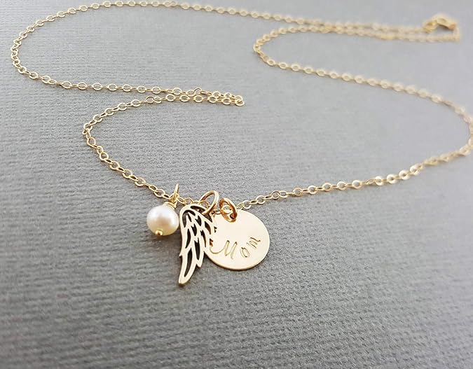 Angel Wing Memorial Necklace for Mom – Remembrance Jewelry