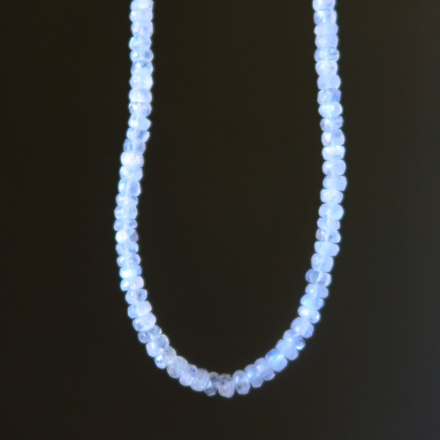 Rainbow Moonstone Necklace Twinkling Star Faceted Gem