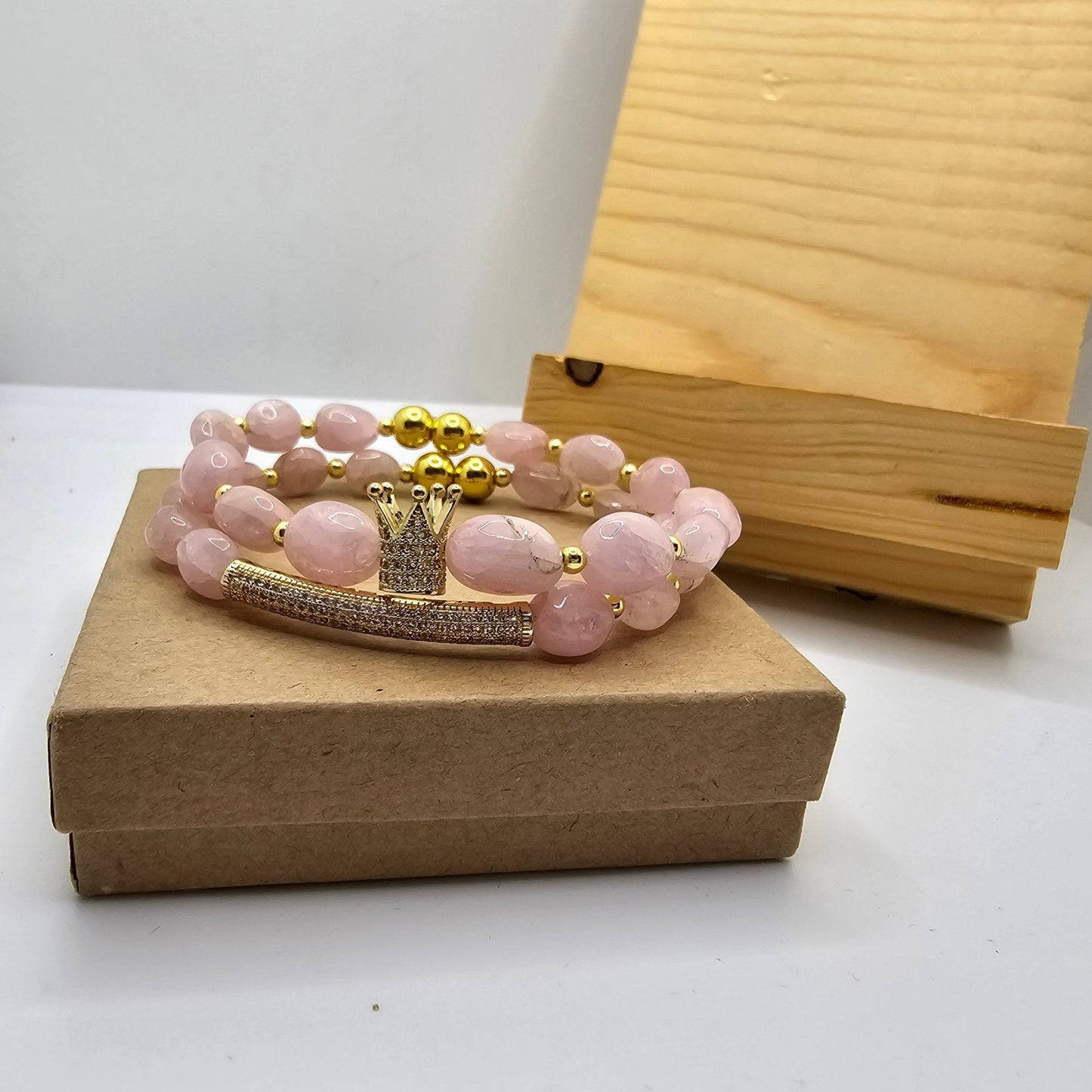 Morganite Crown Bracelet set