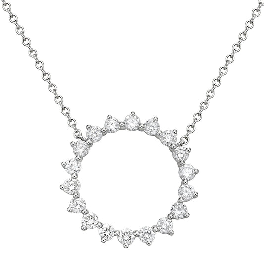14K White Gold Diamond Necklace, 0.47ct