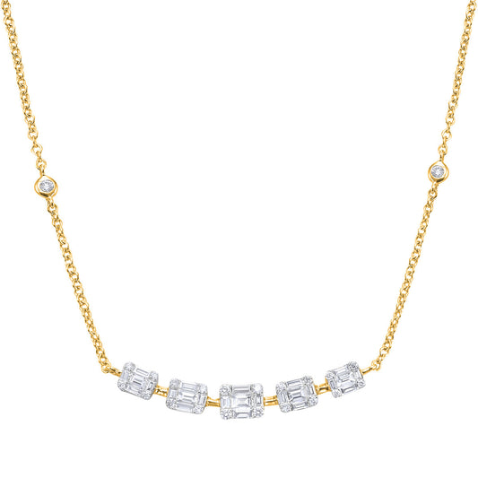 18K Yellow Gold Diamond Necklace, 1.05ct