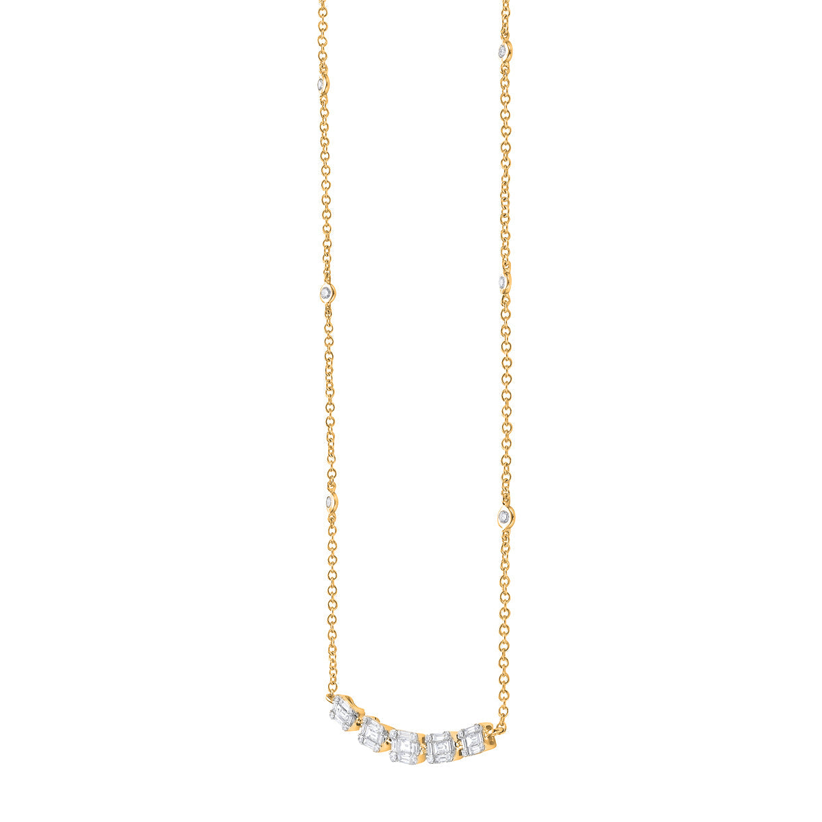 18K Yellow Gold Diamond Necklace, 1.05ct