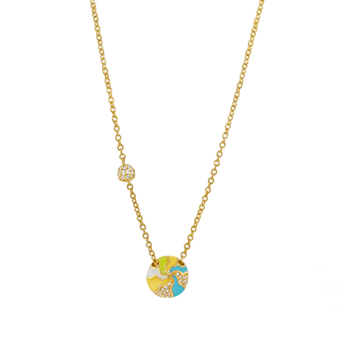 Earth Wind and Pave Necklace