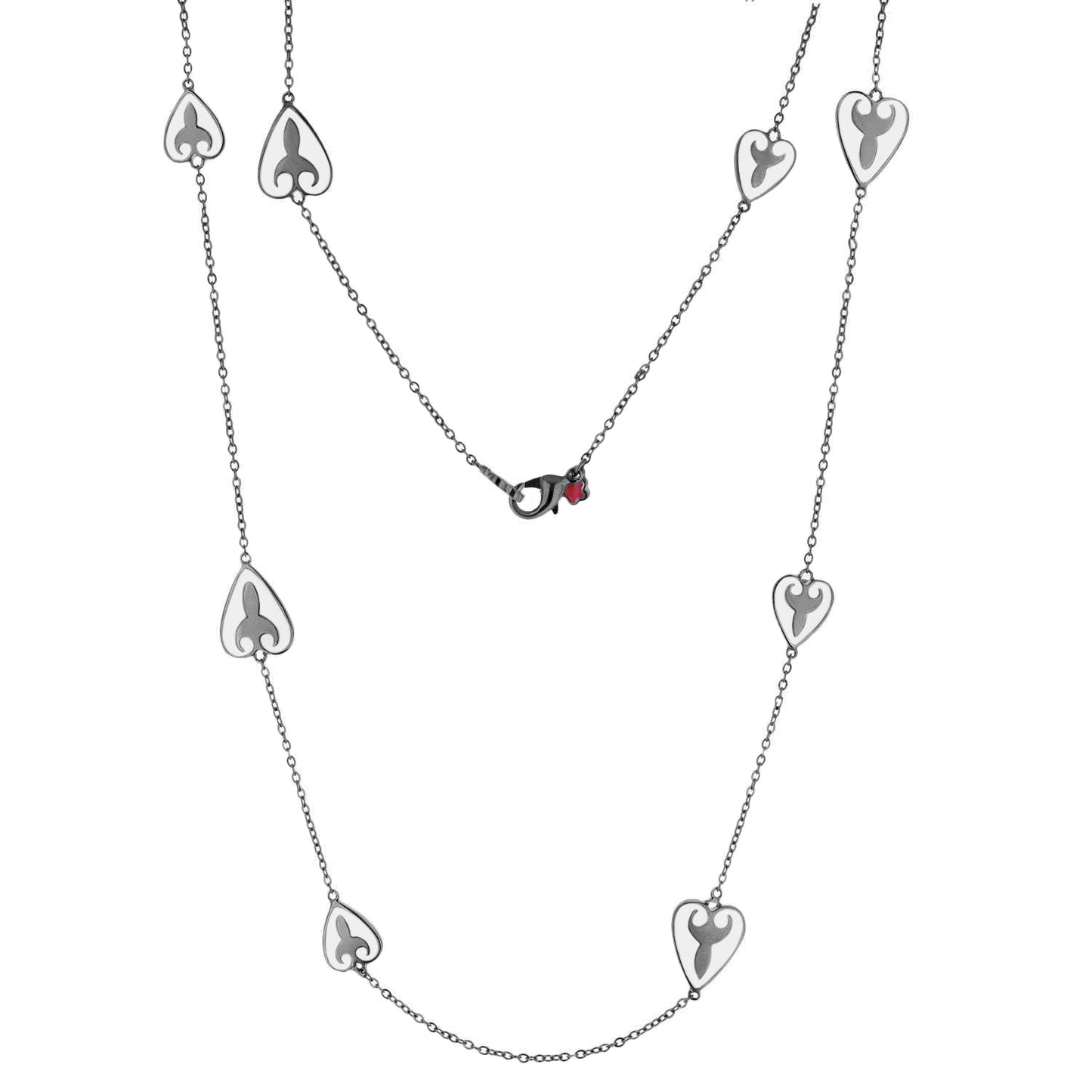 Bows And Hearts Necklace Gold Plated Brass