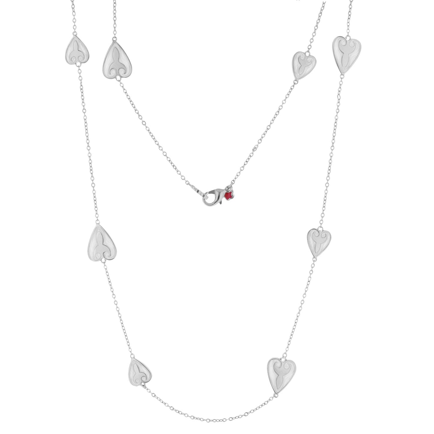Bows And Hearts Necklace Gold Plated Brass