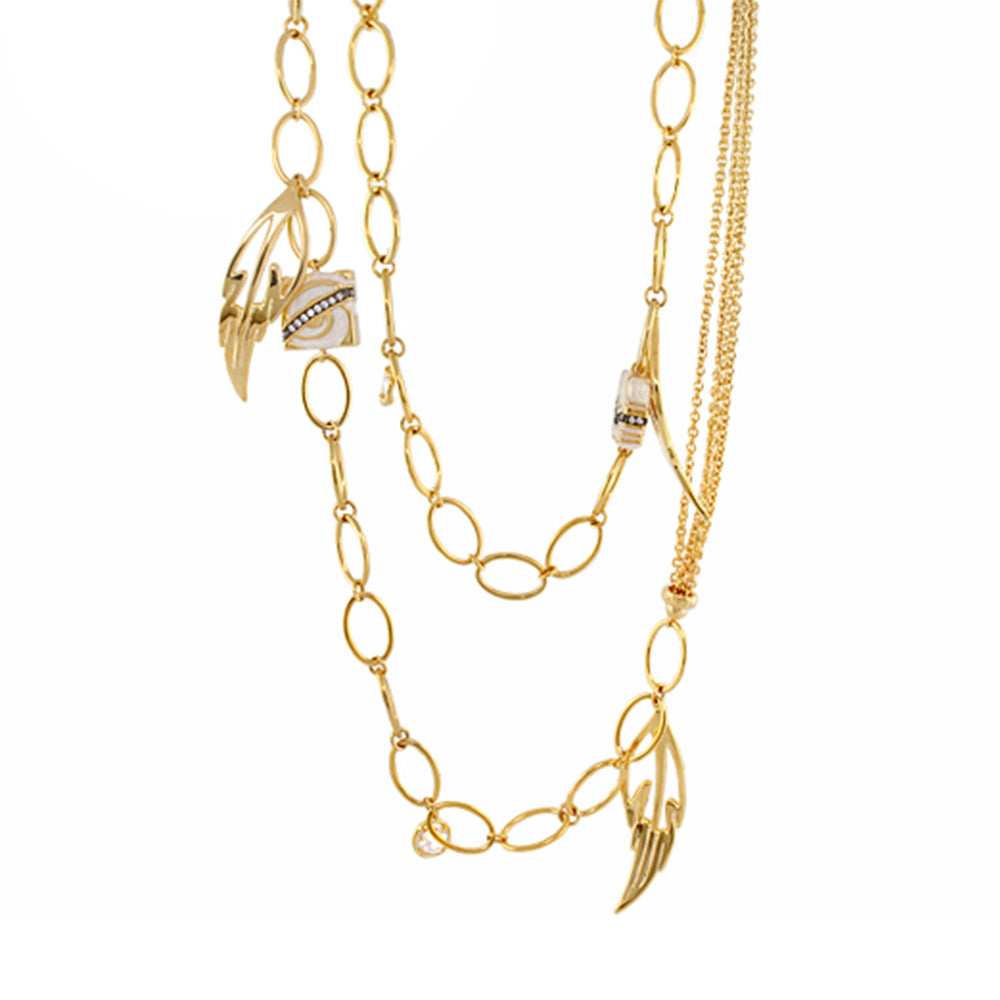 Rock My Swirl Necklace 42 Inch Brass