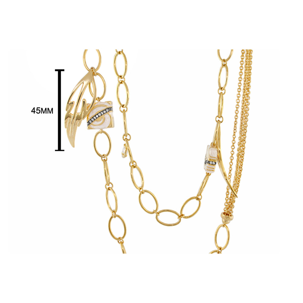 Rock My Swirl Necklace 42 Inch Brass