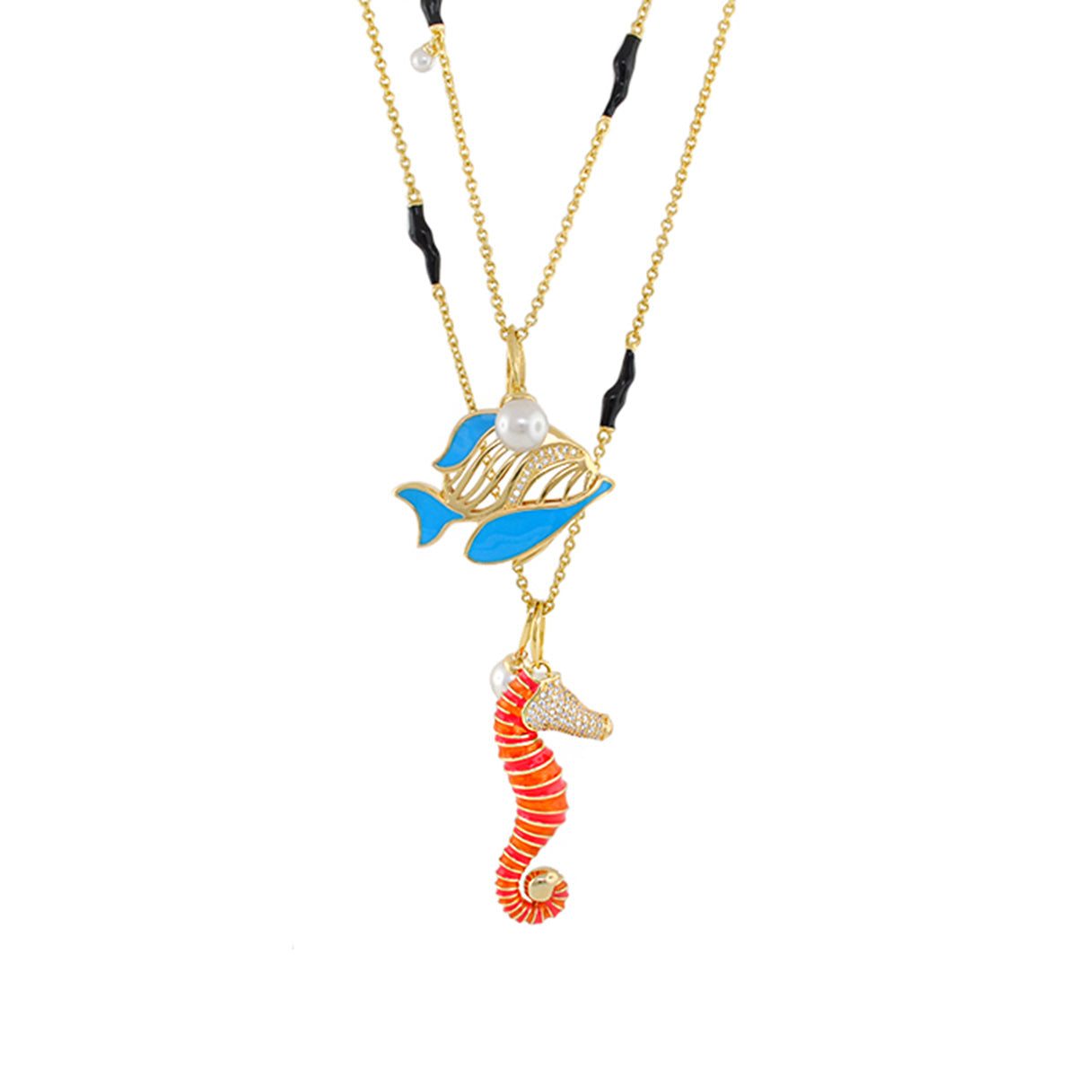 Eau Fish & Seahorse Necklace