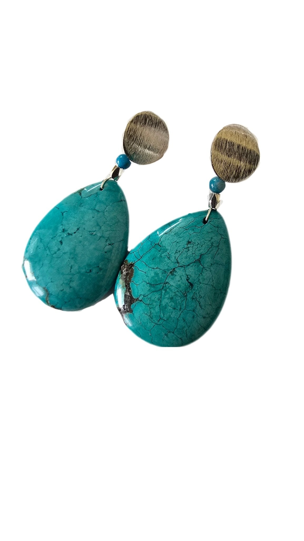 Natural Blue Pear Shaped Turquoise Earrings