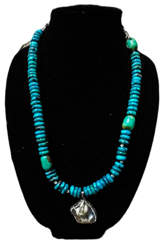 Natural Blue Turquoise Necklace