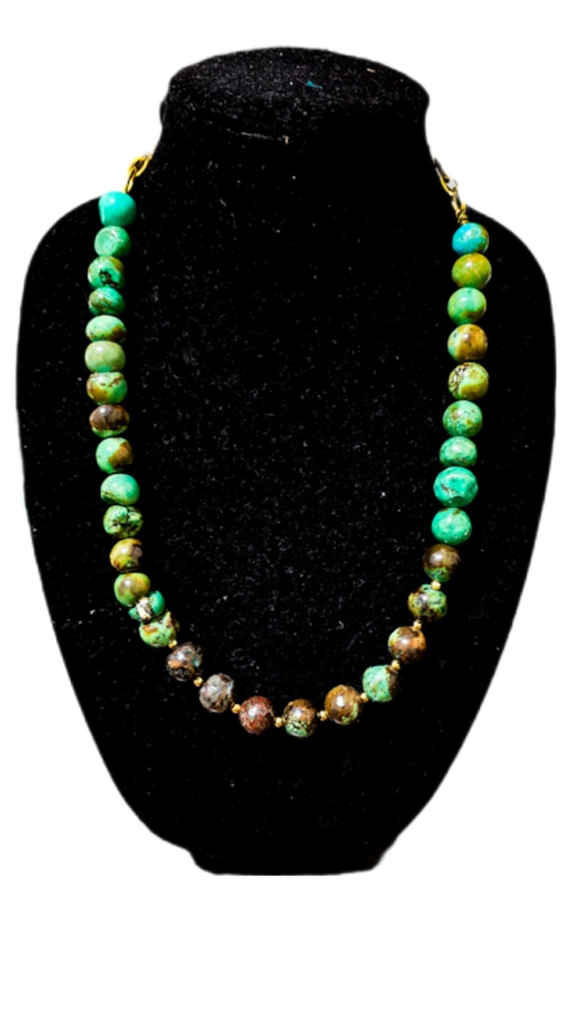 Natural Green and Brown Turquoise Necklace